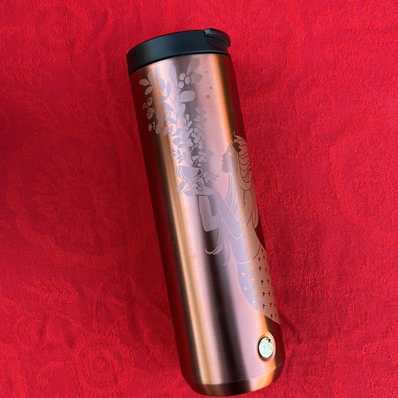 New Starbucks Rose Gold Siren Embossed Insulated Grande 16oz Coffee Tumbler - Picture 11 of 16
